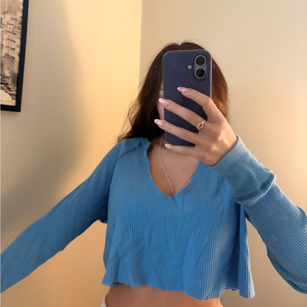 BDG Sky Blue V-Neck top
